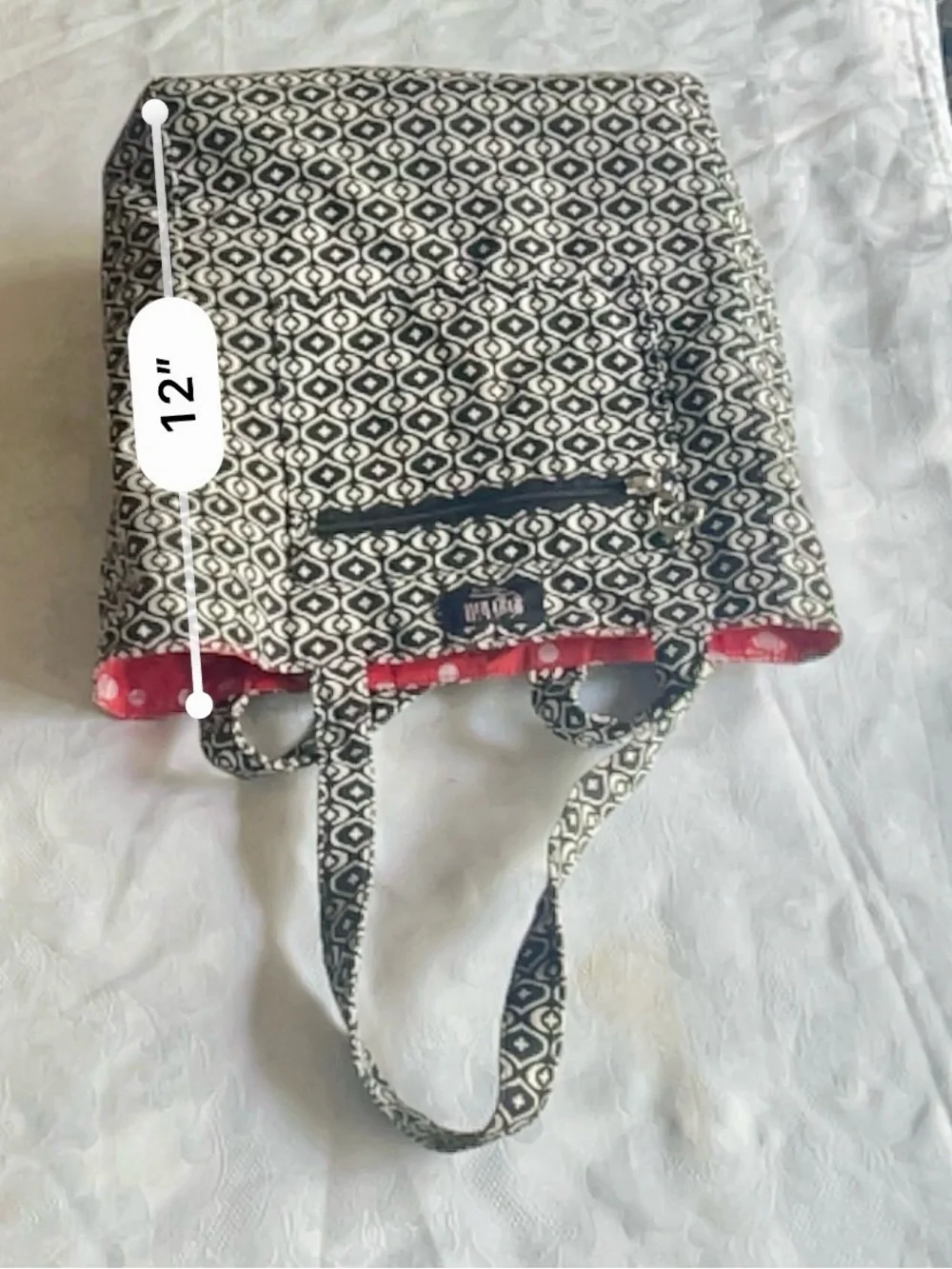 Gigi Hill Los Angeles Black & White Geometric Patterned Tote Bag